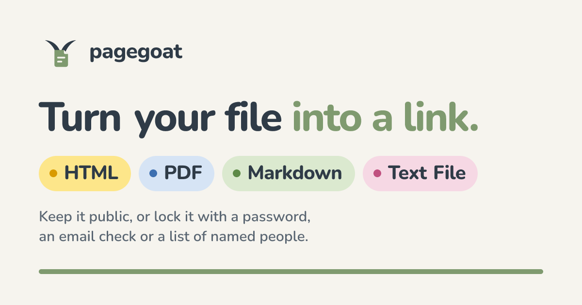 pagegoat.com - turn files into shareable web pages in seconds
